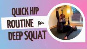 Train your deep squat with Somatics and restorative yoga props