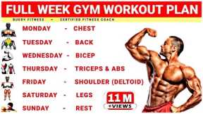 Full Week Gym Workout Plan | Week Schedule For Gym Workout | Buddy Fitness