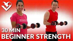 30 Min Beginner Strength Training at Home - Full Body Dumbbell Workout for Beginners with Weight
