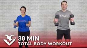 Total Body Workout with Dumbbells – 30 Minute Full Body Workouts with Weights Home Strength Training