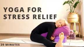 20 minute restorative yoga with bolster