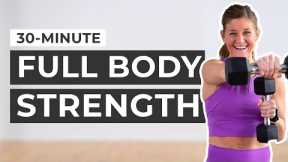 Live 30-Minute Full Body Dumbbell Workout (Strength)