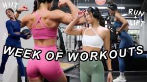 WEEK OF WORKOUTS | My Workout Routine + Keeping Things FUN! *lifting, running, HIIT*