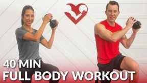 Dumbbell Full Body Workout at Home Strength Training - 40 Minute Total Body Workout with Weights