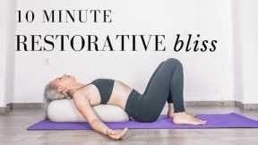 RESTORATIVE YOGA WITH BOLSTER | restorative yoga 10 minutes