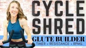 CYCLE SHRED | 30 Minute Cycling Workout Spin Class to Tone the Glutes