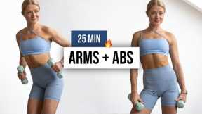 25 MIN TONED ARMS & ABS - With Weights, Home Workout, No Talking Upper Body dumbbell workout