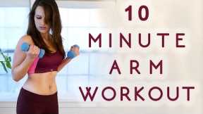 Beginners Workout for Toned, Sexy Arms, 10 Minute Quick Easy Fitness, Lean Arm Exercises at Home