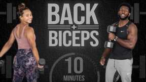 10 Minute Dumbbell Back & Bicep Workout [Strength Training]