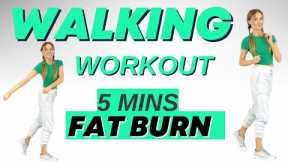 5 Minute Walking Workout | Quick Indoor Walk | Walking Exercises for Weight Loss | No Jumping