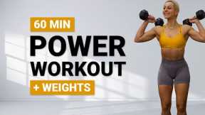 60 MIN FULL BODY POWER WORKOUT | + Dumbbells | Strength + Conditioning | Circuit Training