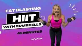 45 Minute Hiit Cardio Workout With Dumbbells - LOW OR HIGH Impact options