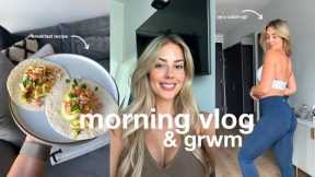MY MORNING GYM ROUTINE | Chatty GRWM, skincare/make-up, breakfast & workout
