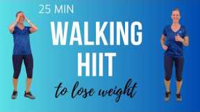 Fat-burning HIIT WALKING WORKOUT to lose weight | Walk at home with no equipment and no squats