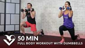 50 Min Full Body Workout with Dumbbells - Total Body Strength Workout with Weights at Home Training