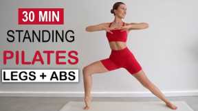 30 Min Standing Pilates SLIM LEGS + SMALL WAIST | Burn Fat + Tone Muscle | No Jumping, No Repeat
