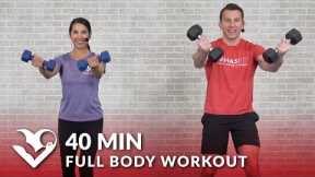 Full Body Workout at Home with Dumbbells - 40 Min Total Body Workout with Weights Strength Training