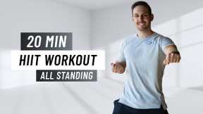 20 MIN HIIT WORKOUT - ALL STANDING - Full Body Cardio, No Equipment, At Home