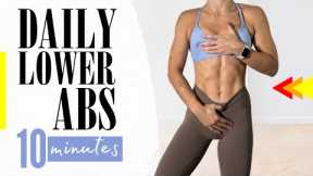 DAILY LOWER ABS WORKOUT // 10 Minutes (no equipment, home workout, sixpack)