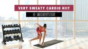 8 minute Sweaty Cardio HIIT workout with Modifications 🥵