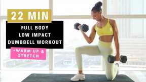 23 minute Dumbbell HIIT Workout | Full Body & Low Impact