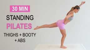 30 Min Standing Pilates Slim Legs + Round Butt + Defined Abs | Burn Fat + Tone Muscle | No Jumping