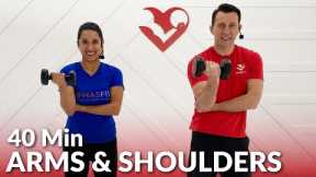 40 Min Arms and Shoulders Workout with Dumbbells at Home for Women & Men - Dumbbell Shoulder and Arm