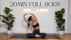 20MIN full body toning pilates workout / DAY 1/7-DAY PILATES CHALLENGE / no equipment | LIDIAVMERA