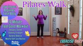 10 Minute Indoor Walk for Stress Relief | Beginner Pilates | Positive Mindset | Total Body Bliss