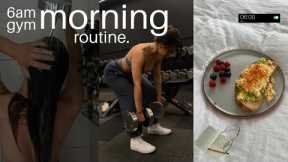 my realistic 6am morning routine *gym edition* | upper body workout, productive habits