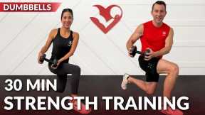 30 Min Strength Training at Home Full Body Dumbbell Workout for Women & Men with Weights