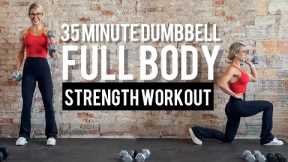 35 Minute Full Body Dumbbell At Home Strength Workout | Supersets | No Jumping