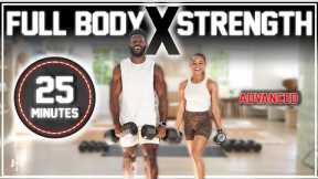 25 Minute Full Body Dumbbell Muscular-Endurance Workout [ Advanced Strength Training ]