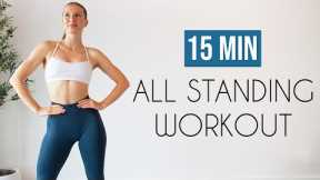 15 MIN FULL BODY HIIT - All Standing, No Repeats, No Equipment, Home Workout