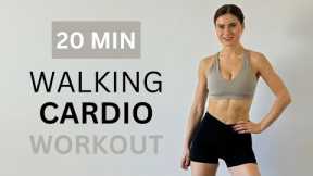 20 MIN WALKING CARDIO HIIT - Fat Burning Cardio Home Workout / No Equipment