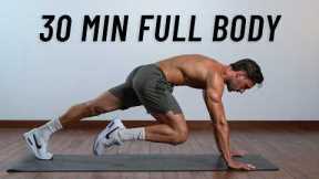 30 Min Full Body Workout - Fat Burning Cardio & Strength at Home (No Equipment + No Jumping)