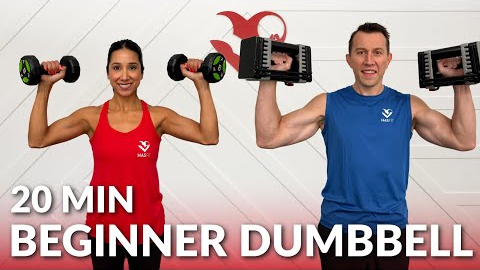20 Min Beginner Dumbbell Full Body Workout at Home Strength Training