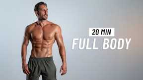 20 Min Full Body Workout - Fat Burning Cardio & Strength at Home (No Equipment + No Jumping)