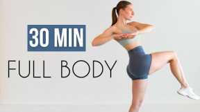 30 MIN FULL BODY WORKOUT - Small Space Friendly (No Repeats, No Equipment, No Jumping)