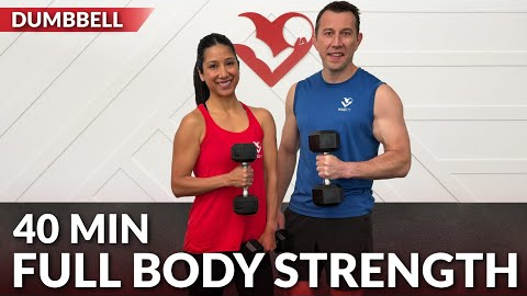 40 Min Strength Training at Home - Full Body Dumbbell Workout Weight Training for Women & Men Over