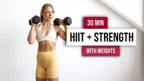 30 MIN ALL STANDING WORKOUT with Dumbbells | Full Body Cardio HIIT + Strength