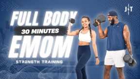 30 Minute Full Body Dumbbell EMOM Strength Workout (+Cool Down Abs)