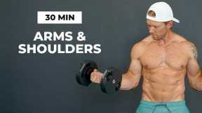 30 Min ARMS AND SHOULDERS Workout with DUMBBELLS at Home