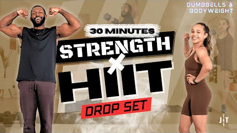 30 Minute Dumbbell x Bodyweight HIIT Workout [DROP SET]