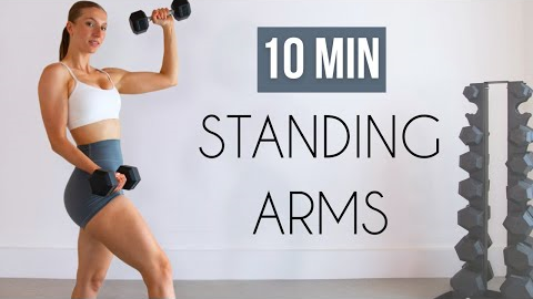 10 MIN STANDING ARM WORKOUT -  No Repeats, With Dumbbells