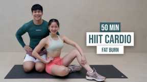 50 MIN FULL BODY HIIT CARDIO FOR FAT BURN | No Equipment