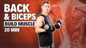 20 Minute Dumbbell Back and Bicep Workout | Build Muscle