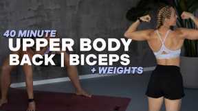 40 MIN UPPER BODY WORKOUT | BACK & BICEPS | + Core | WITH Dumbbell | Strength | WITH REPEAT