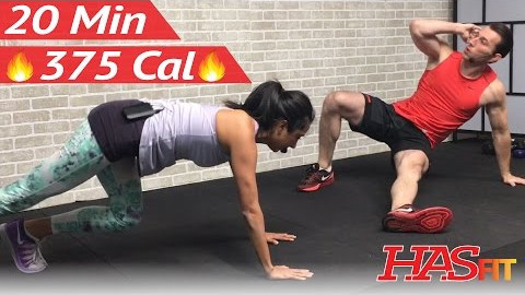 20 Minute HIIT Workout for Fat Loss - Home Cardio, Strength Training, Cardio Kickboxing, Abs Workout