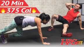 20 Minute HIIT Workout for Fat Loss - Home Cardio, Strength Training, Cardio Kickboxing, Abs Workout
